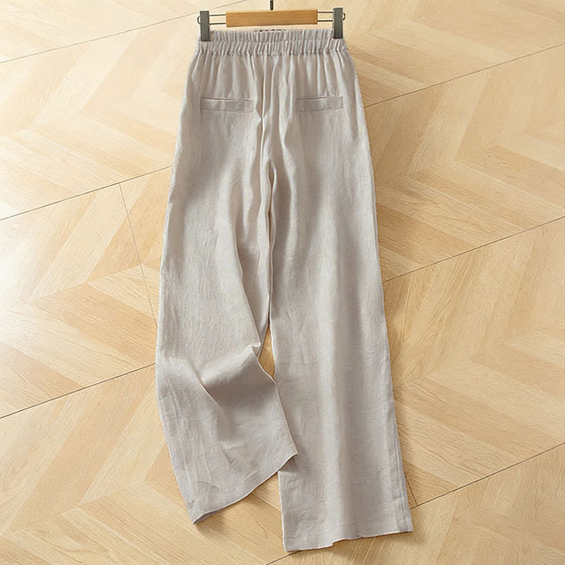 Nimara Ritual Women's Spring High Elastic Waist Wide Leg Long Pants With Side Pockets