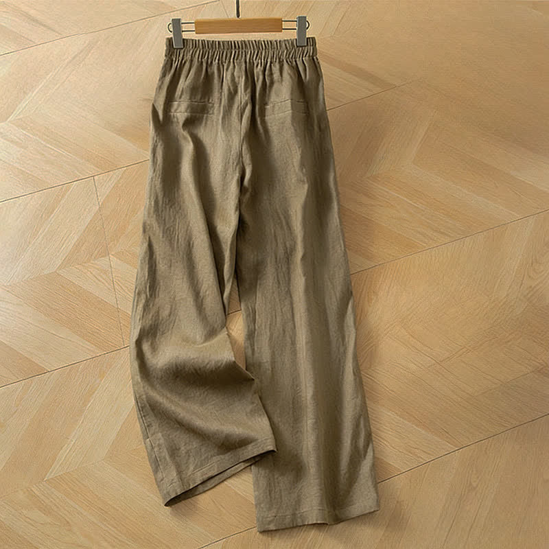 Nimara Ritual Women's Spring High Elastic Waist Wide Leg Long Pants With Side Pockets
