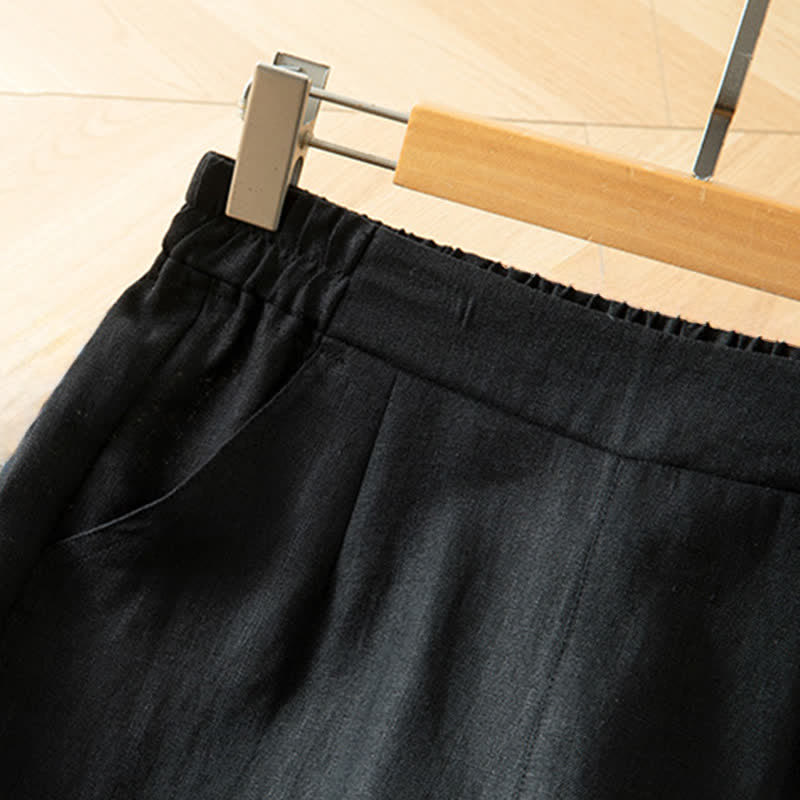 Nimara Ritual Women's Spring High Elastic Waist Wide Leg Long Pants With Side Pockets