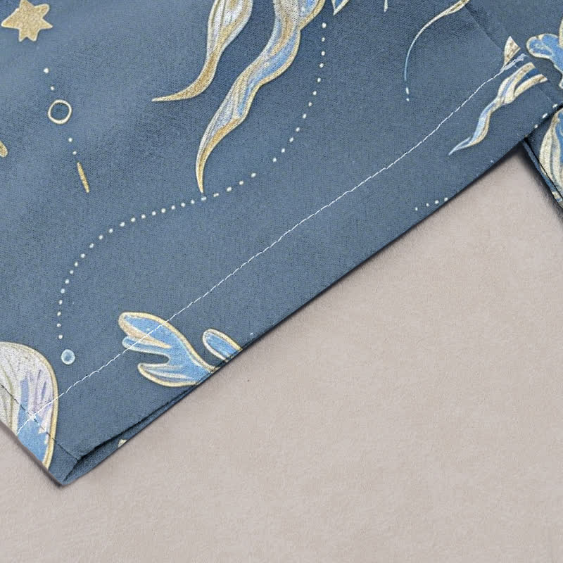Nimara Ritual Jellyfish Pattern Women's Pure Cotton Elastic Waist Pants With Pockets