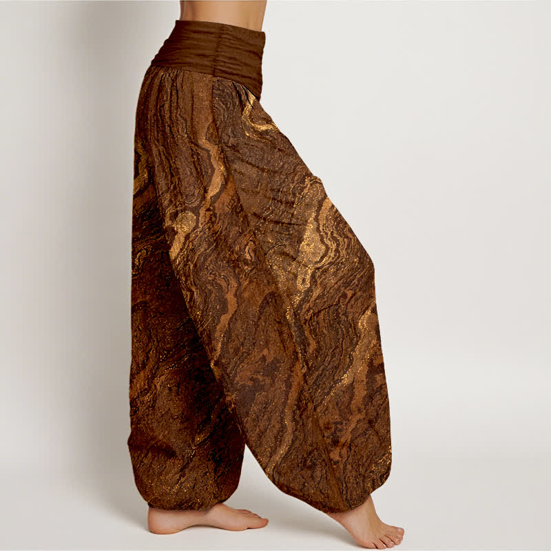 Nimara Ritual Ripple High Elastic Waistband Women's Harem Pure Cotton Pants