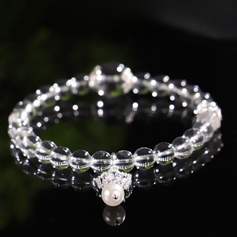 Nimara Ritual Natural Clear Quartz Pearl Clarity Bracelet