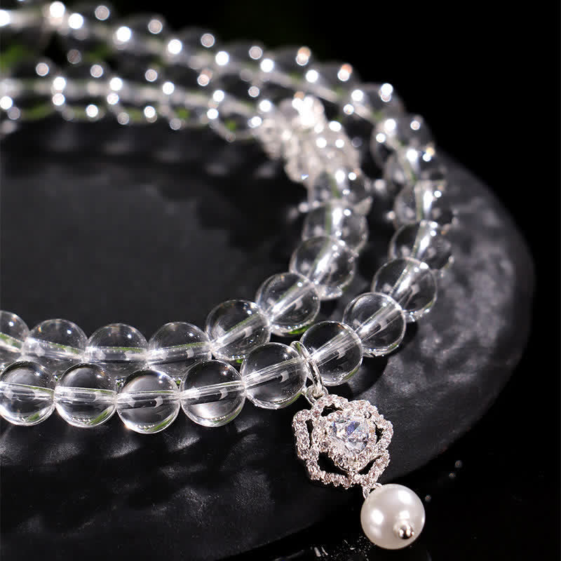 Nimara Ritual Natural Clear Quartz Pearl Clarity Bracelet