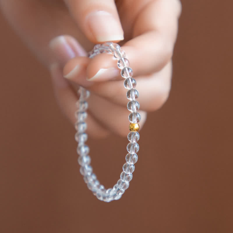 Nimara Ritual Natural 4mm Clear Quartz Meditation Bracelet