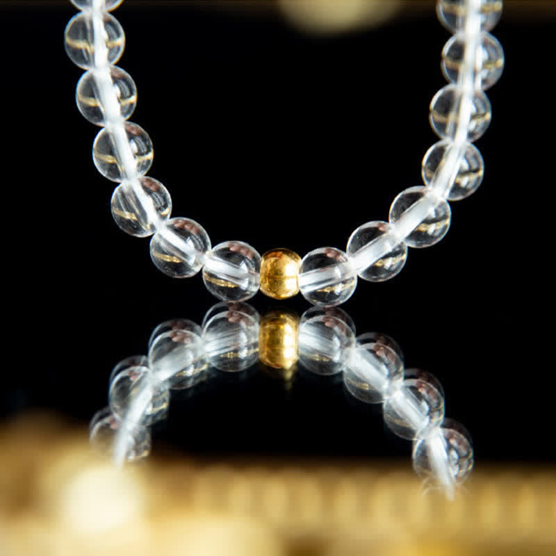 Nimara Ritual Natural 4mm Clear Quartz Meditation Bracelet