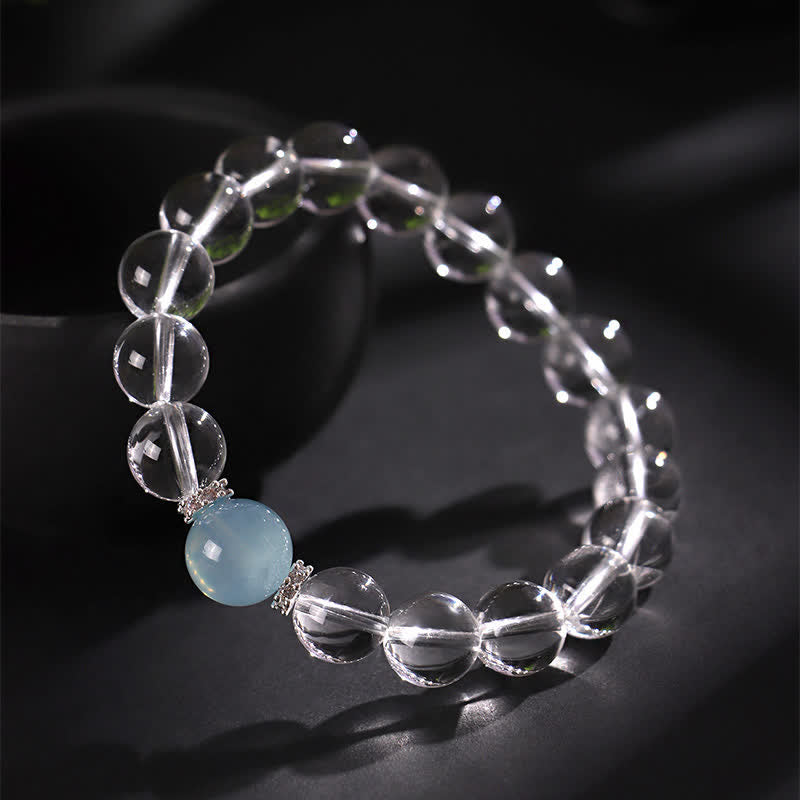 Nimara Ritual Clear Quartz Aquamarine Healing Bracelet