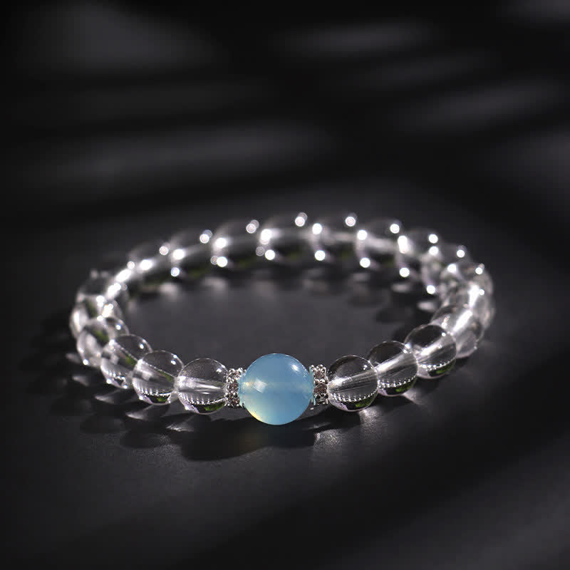 Nimara Ritual Clear Quartz Aquamarine Healing Bracelet