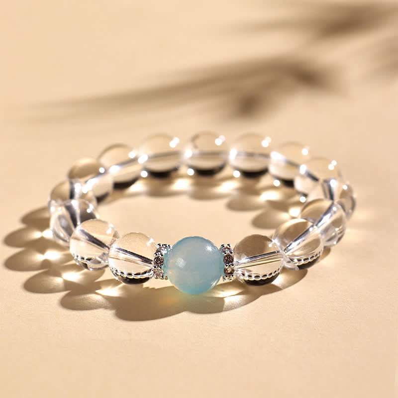 Nimara Ritual Clear Quartz Aquamarine Healing Bracelet