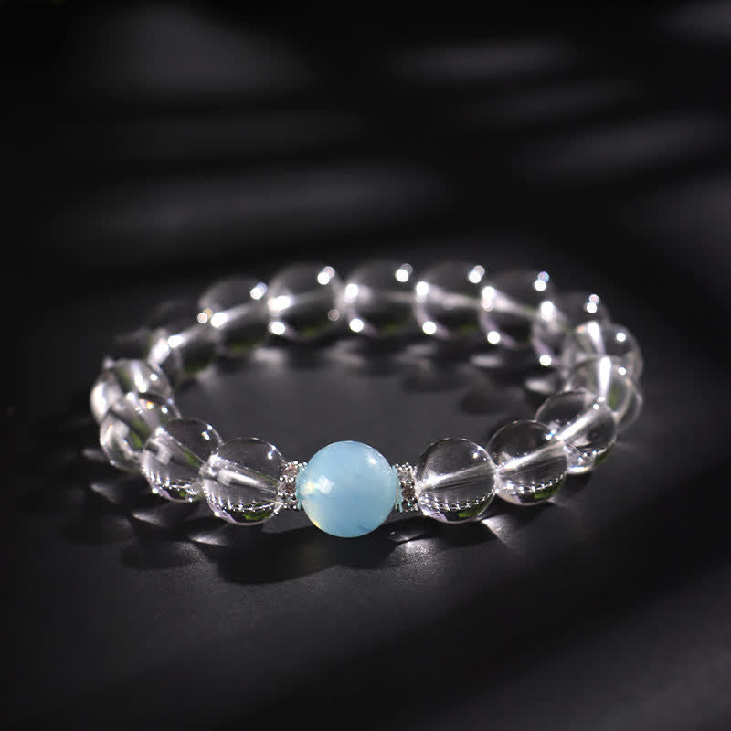 Nimara Ritual Clear Quartz Aquamarine Healing Bracelet
