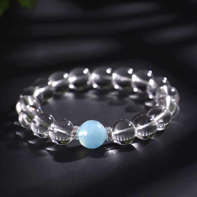 Nimara Ritual Clear Quartz Aquamarine Healing Bracelet