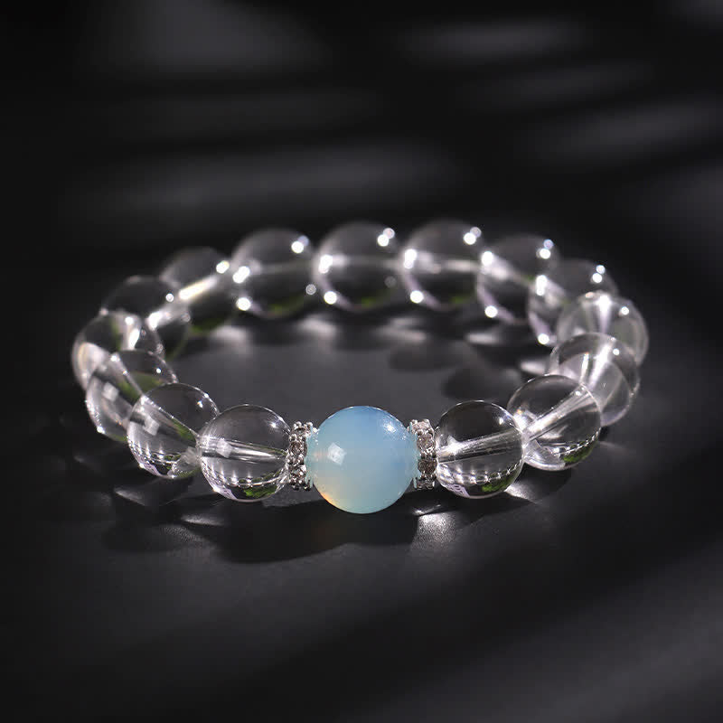 Nimara Ritual Clear Quartz Aquamarine Healing Bracelet