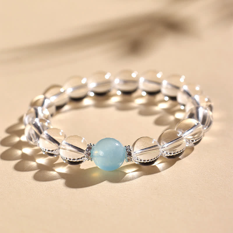 Nimara Ritual Clear Quartz Aquamarine Healing Bracelet