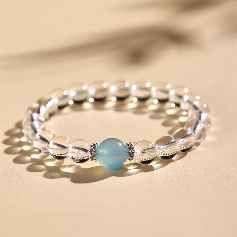 Nimara Ritual Clear Quartz Aquamarine Healing Bracelet