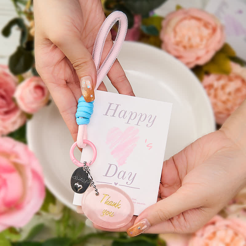Nimara Ritual Thank You Gifts Natural Rose Quartz Crystal Healing Key Chain Hanging Decoration