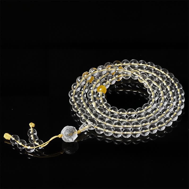 Nimara Ritual Liuli Lotus 108 Round Beads Enlightenment Mala