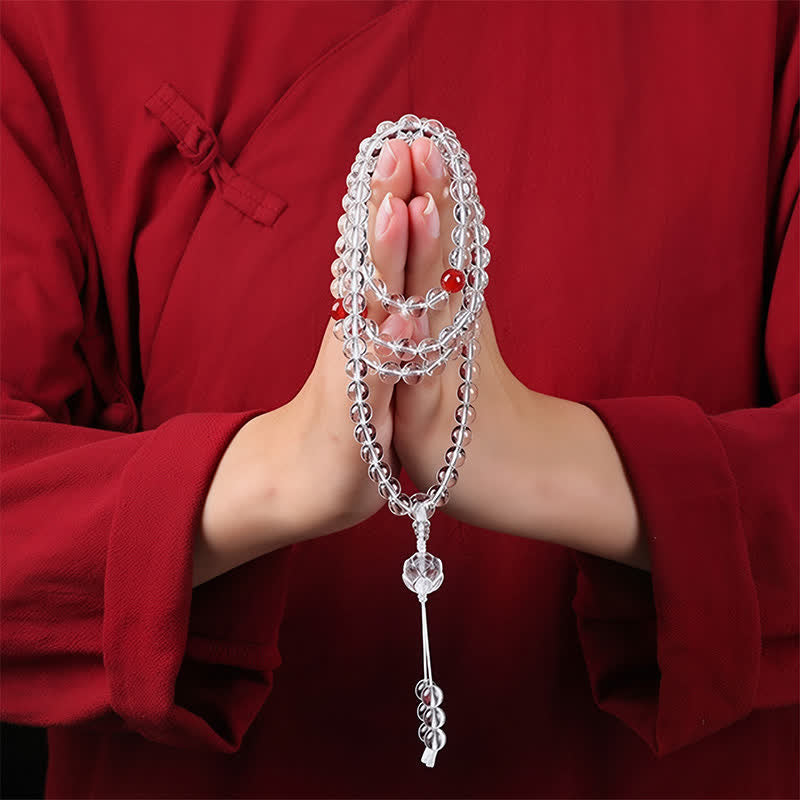 Nimara Ritual Liuli Lotus 108 Round Beads Enlightenment Mala