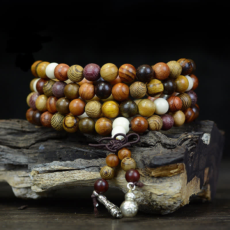 Nimara Ritual 108 Beads Multi-Tone Natural Wood Calm Energy Mala
