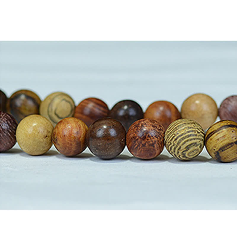 Calm Energy and Harmony 108 Beads Multi-Tone Natural Wood Mala