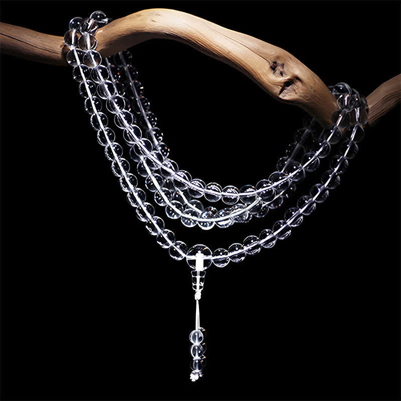 Nimara Ritual 108 Clear Quartz Beads Protection Mala