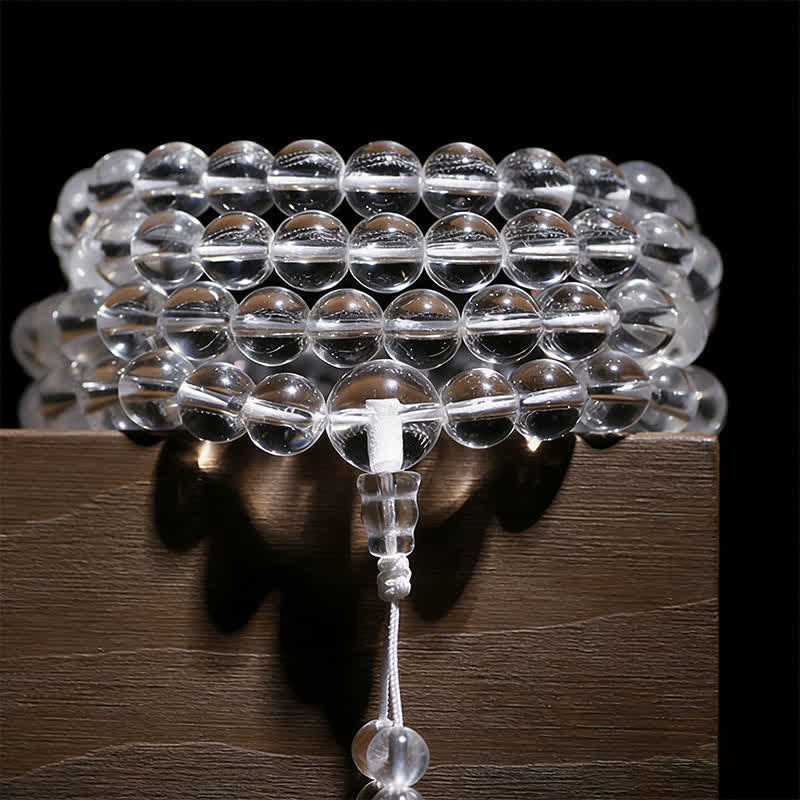 Nimara Ritual 108 Clear Quartz Beads Protection Mala