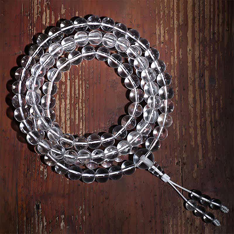 Nimara Ritual 108 Clear Quartz Beads Protection Mala