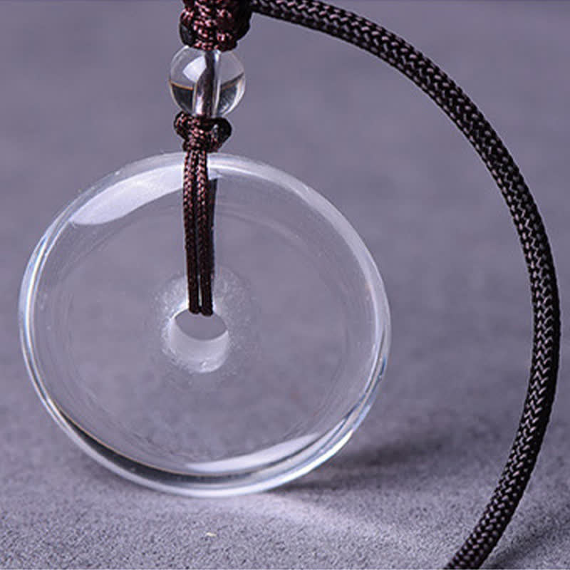 Nimara Ritual Natural Clear Quartz Peace Buckle Protection Rope Necklace