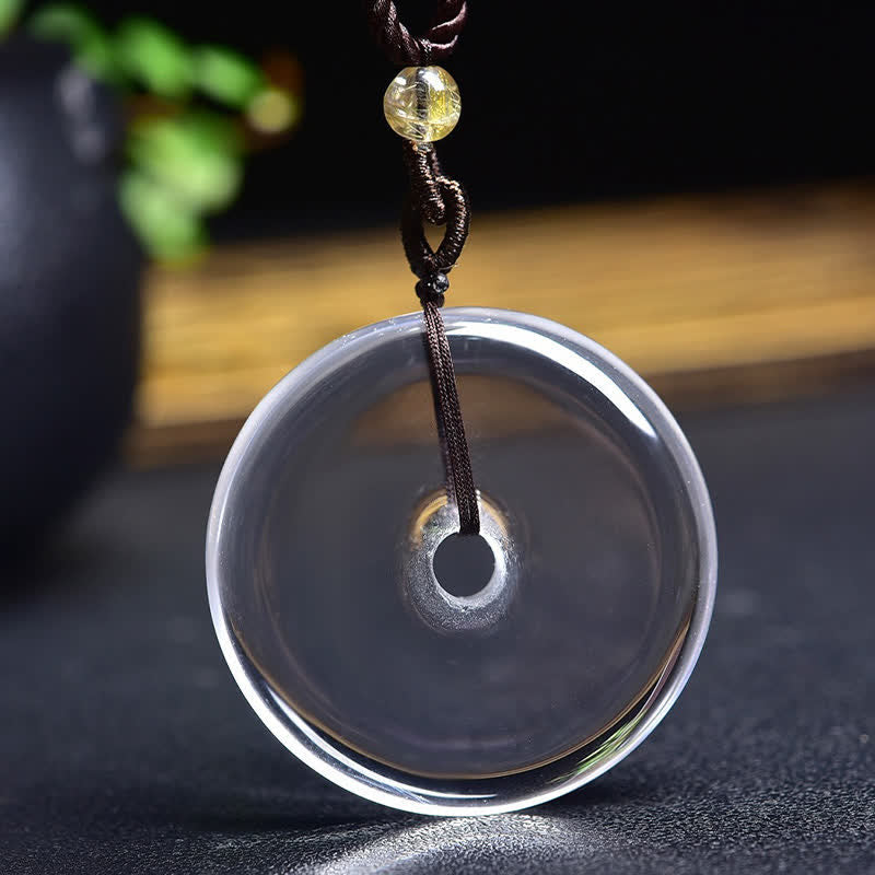 Nimara Ritual Natural Clear Quartz Peace Buckle Protection Rope Necklace
