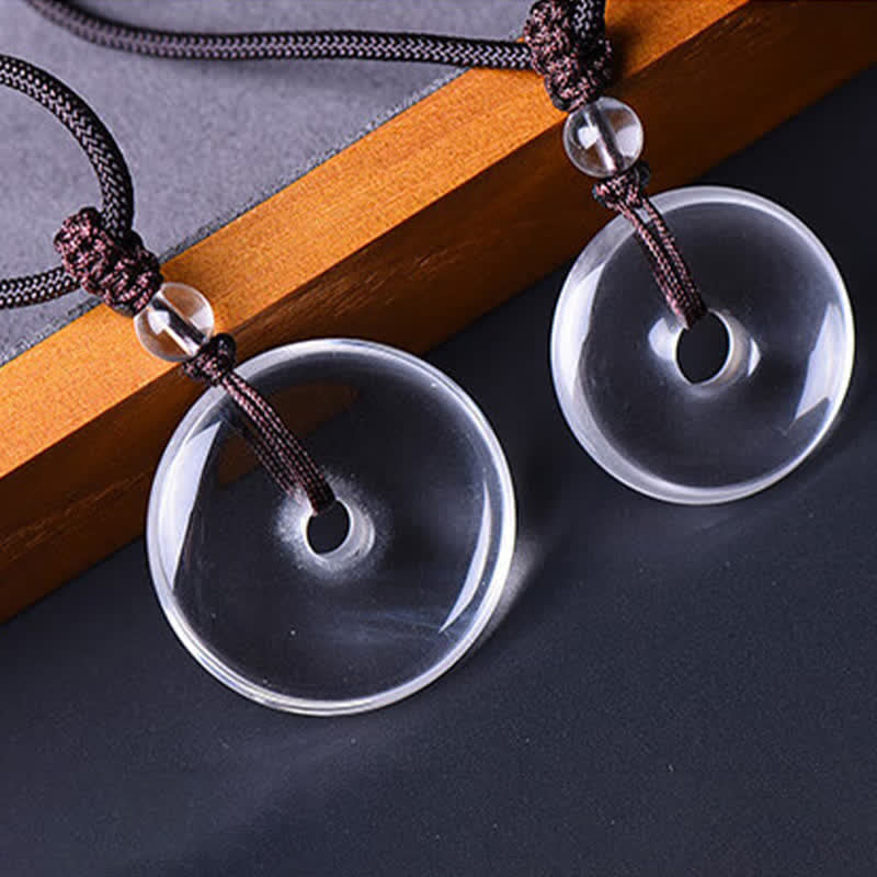 Nimara Ritual Natural Clear Quartz Peace Buckle Protection Rope Necklace