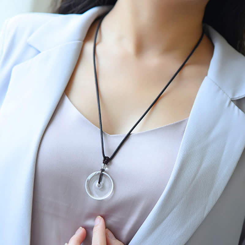 Nimara Ritual Natural Clear Quartz Peace Buckle Protection Rope Necklace
