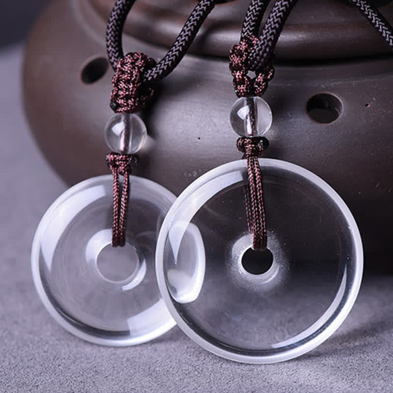 Nimara Ritual Natural Clear Quartz Peace Buckle Protection Rope Necklace