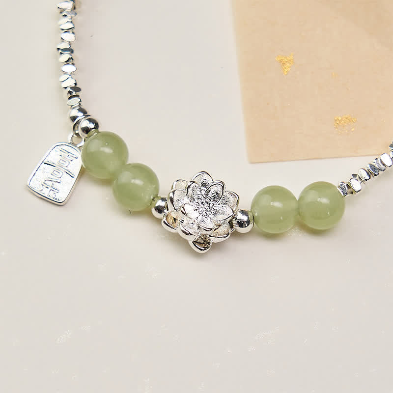 Nimara Ritual Joy Happiness Charm Lotus Jade Bead Copper Abundance Bracelet