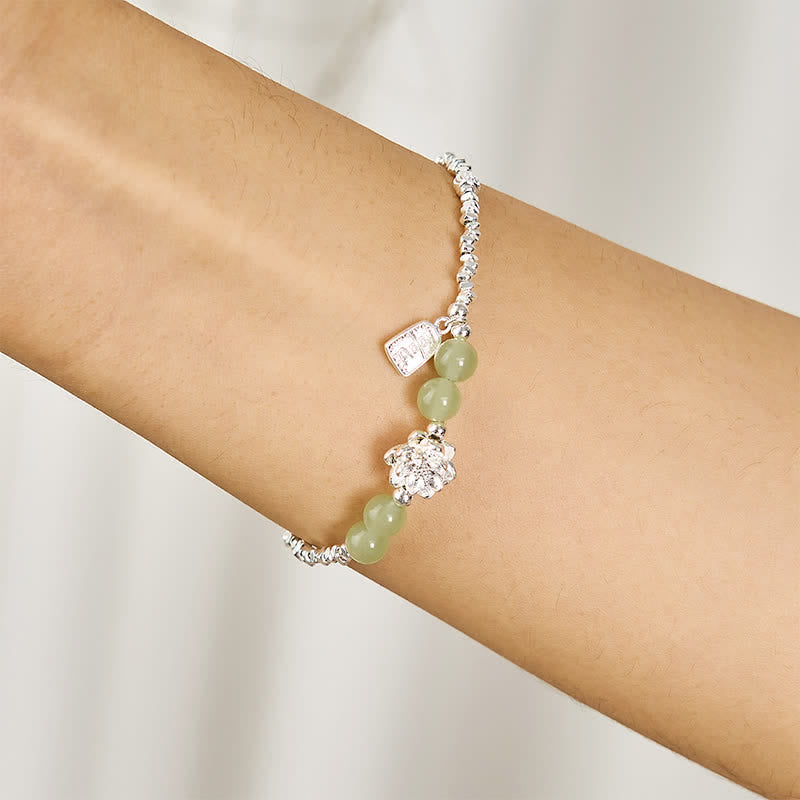 Nimara Ritual Joy Happiness Charm Lotus Jade Bead Copper Abundance Bracelet