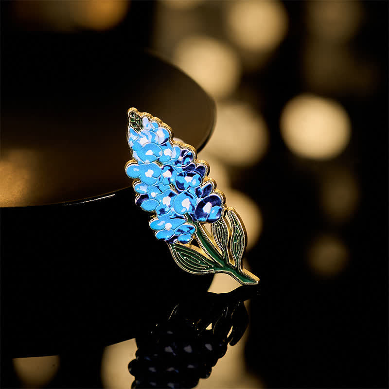 Nimara Ritual Small Forget-Me-Not Corn Poppy Lily of the Valley Hydrangea Lupine Copper Brooch