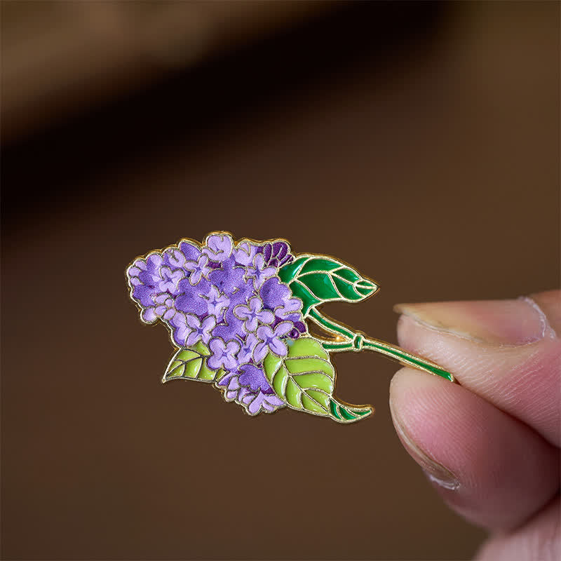 Nimara Ritual Small Forget-Me-Not Corn Poppy Lily of the Valley Hydrangea Lupine Copper Brooch