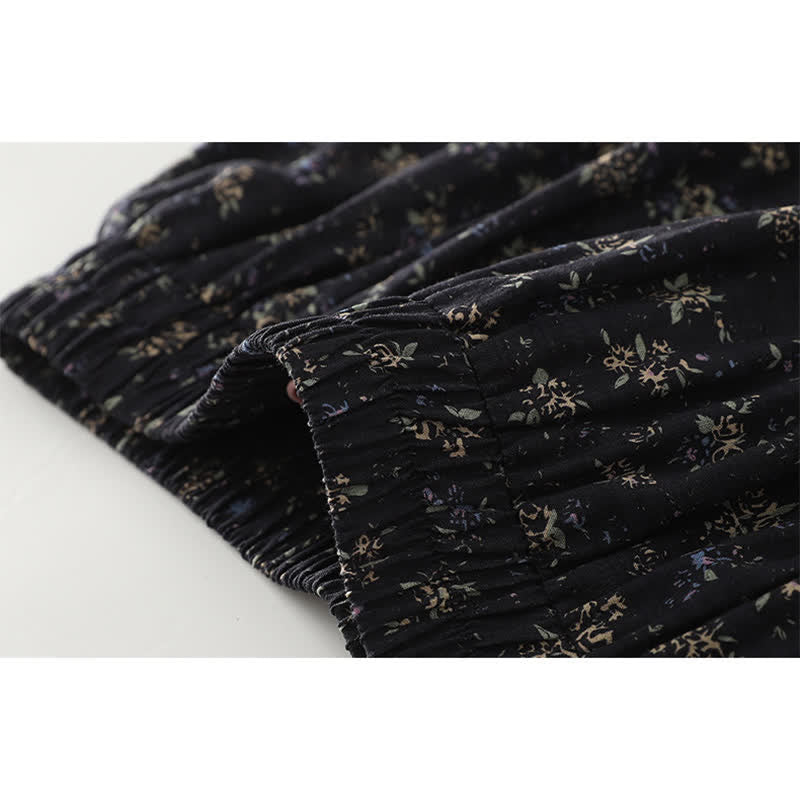 Nimara Ritual Floral Elastic Waist Ruffle Hem Women's Skirt