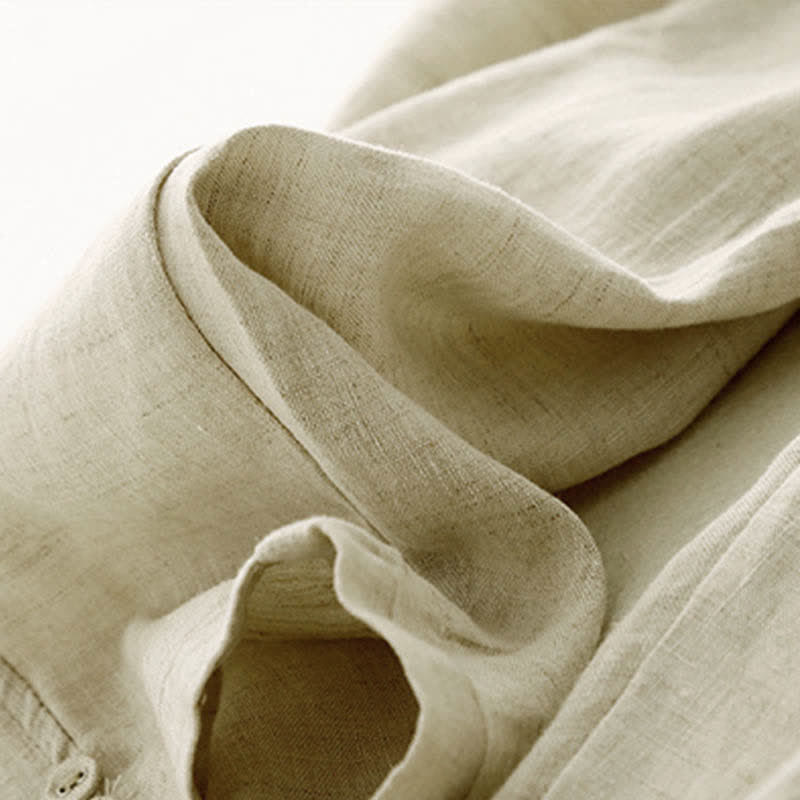 Nimara Ritual Summer Linen Women's Tapered Pants With Pockets