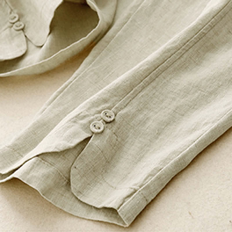 Nimara Ritual Summer Linen Women's Tapered Pants With Pockets