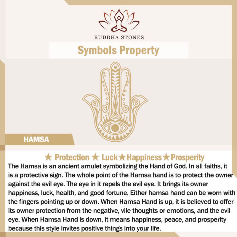 Support and Protection Lava Rock Hamsa Palm Handcrafted Round Bracelet