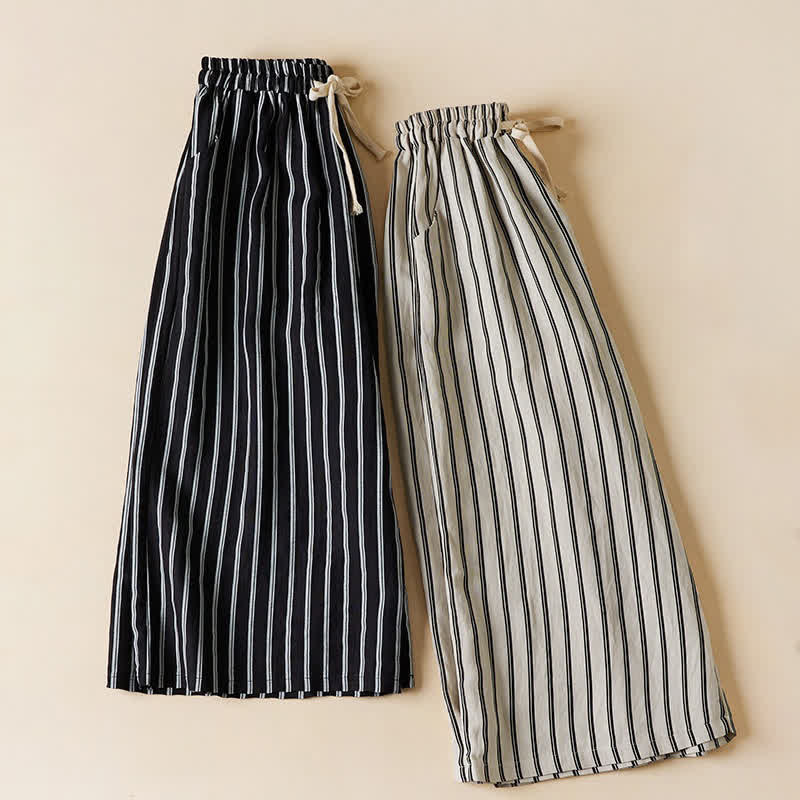 Nimara Ritual Spring Elastic Waist Solid Women's Cropped Wide Leg Pants With Pockets