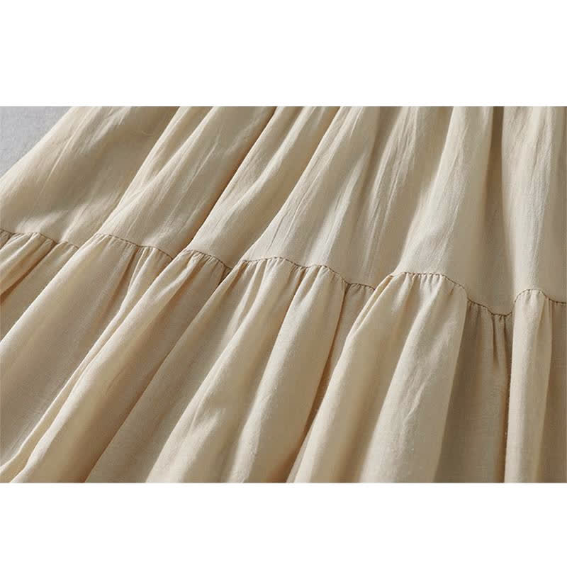 Nimara Ritual Summer Boho Hollow Hem Design Solid Women's Skirts