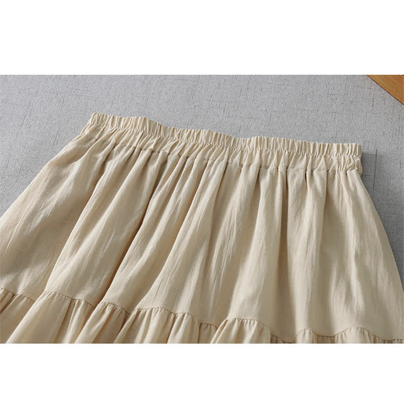Nimara Ritual Summer Boho Hollow Hem Design Solid Women's Skirts