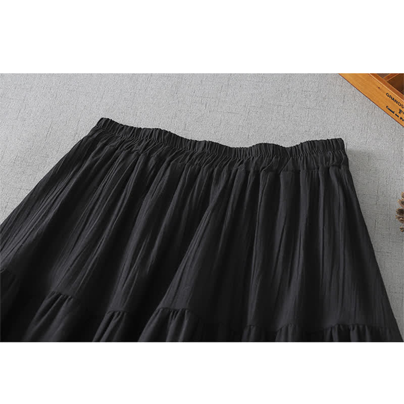 Nimara Ritual Summer Boho Hollow Hem Design Solid Women's Skirts