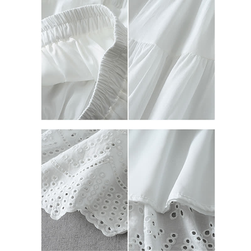 Nimara Ritual Summer Boho Hollow Hem Design Solid Women's Skirts