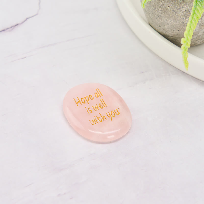 Nimara Ritual Hope All Is Well With You Natural Rose Quartz Palm Stone Compassion Crystal Decor