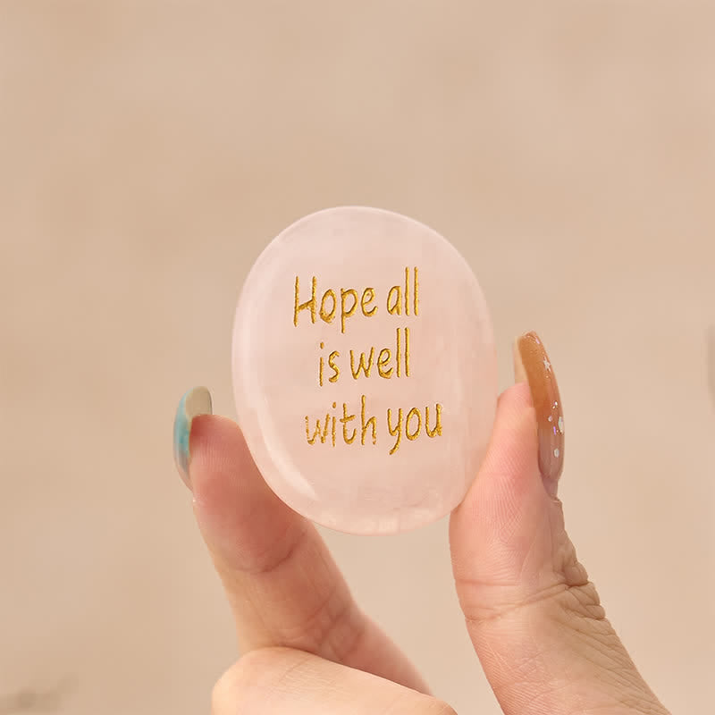Nimara Ritual Hope All Is Well With You Natural Rose Quartz Palm Stone Compassion Crystal Decor