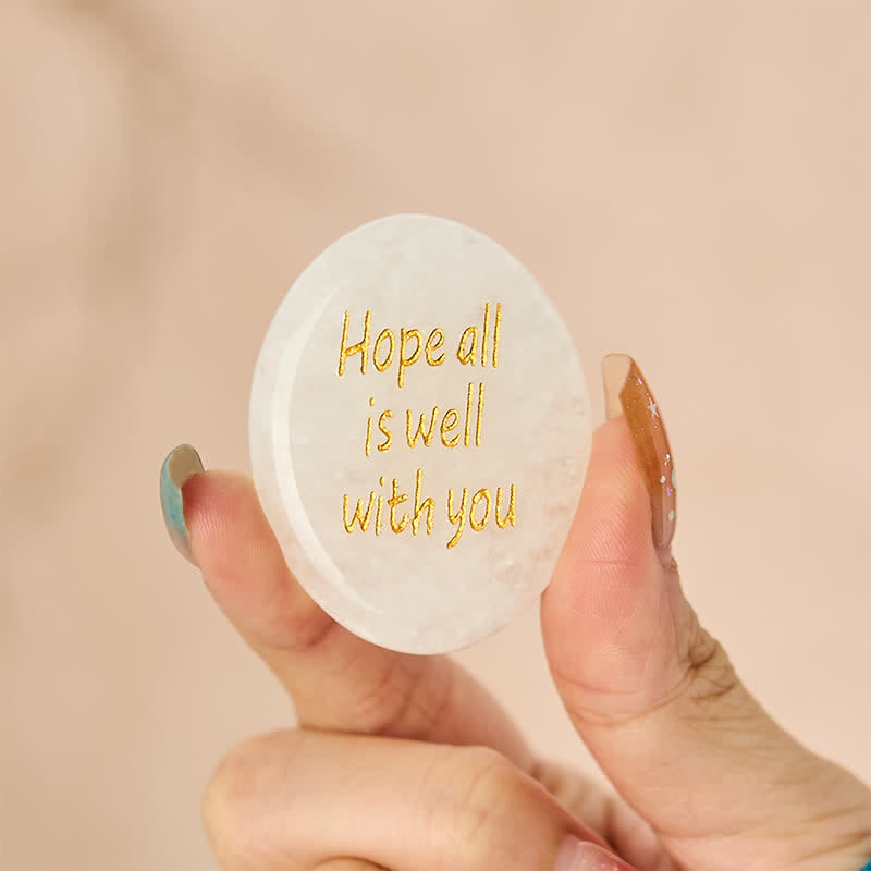 Nimara Ritual Hope All Is Well With You Natural Clear Quartz White Crystal Palm Stone Energy Crystal Decor