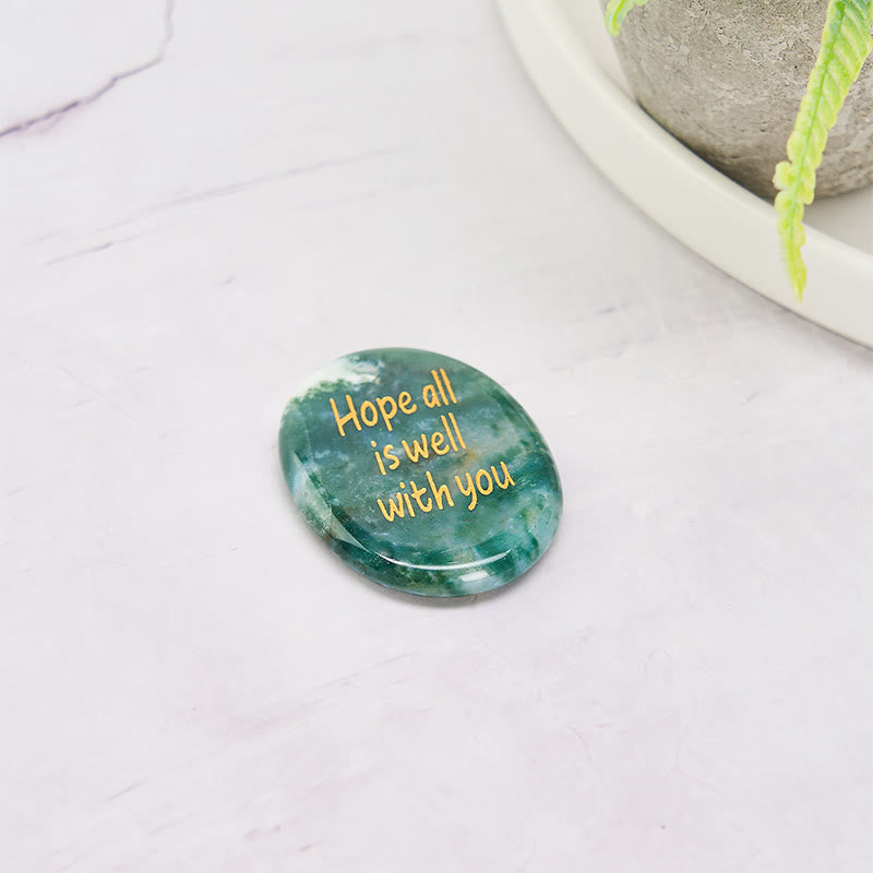 Nimara Ritual Hope All Is Well With You Natural Moss Agate Palm Stone Growth Crystal Decor