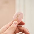 Nimara Ritual LOVE Engraved Natural Rose Quartz Palm Stone Healing Crystal Decor