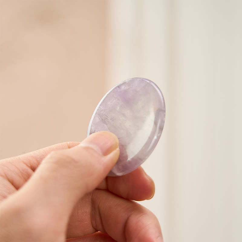 Nimara Ritual Calm & Strength Natural Small Light Amethyst Worry Stone Protection Crystal Decor 3.5*4.5cm