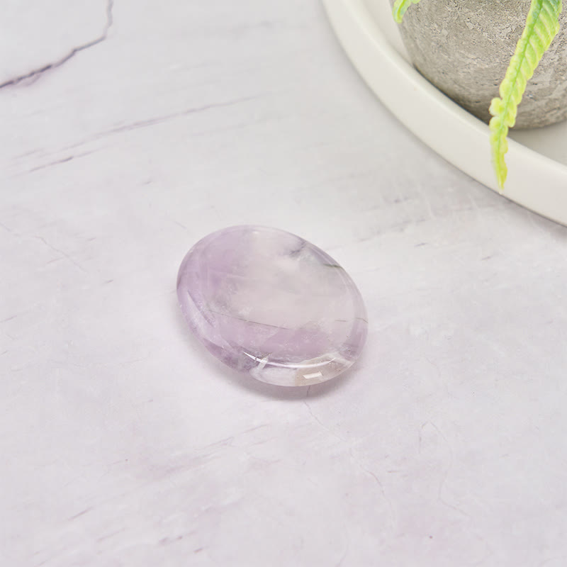 Nimara Ritual Calm & Strength Natural Small Light Amethyst Worry Stone Protection Crystal Decor 3.5*4.5cm